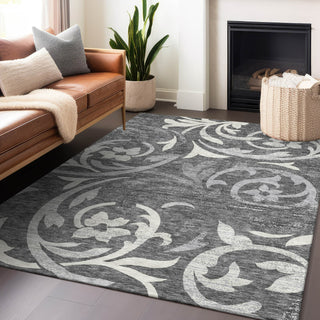Piper Looms Mayfield Swirls AMF764 Charcoal Machine Washable Area Rug Lifestyle Image Feature