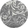 Piper Looms Mayfield Swirls AMF764 Charcoal Machine Washable Area Rug Round Main Image