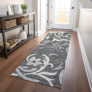 Piper Looms Mayfield Swirls AMF764 Charcoal Machine Washable Area Rug Runner Lifestyle Image Feature