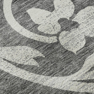 Piper Looms Mayfield Swirls AMF764 Charcoal Machine Washable Area Rug Swatch Image