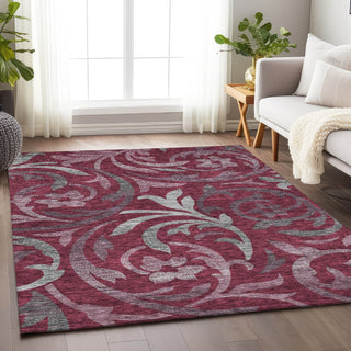 Piper Looms Mayfield Swirls AMF764 Garnet Machine Washable Area Rug Lifestyle Image Feature