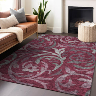 Piper Looms Mayfield Swirls AMF764 Garnet Machine Washable Area Rug Lifestyle Image Feature