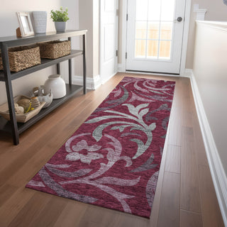 Piper Looms Mayfield Swirls AMF764 Garnet Machine Washable Area Rug Runner Lifestyle Image Feature