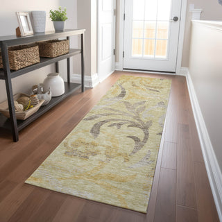 Piper Looms Mayfield Swirls AMF764 Gold Machine Washable Area Rug Runner Lifestyle Image Feature
