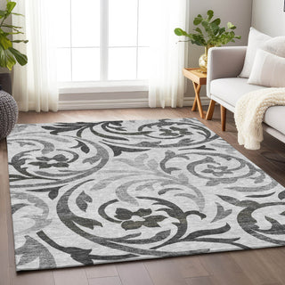 Piper Looms Mayfield Swirls AMF764 Gray Machine Washable Area Rug Lifestyle Image Feature