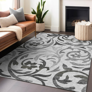 Piper Looms Mayfield Swirls AMF764 Gray Machine Washable Area Rug Lifestyle Image Feature