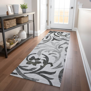 Piper Looms Mayfield Swirls AMF764 Gray Machine Washable Area Rug Runner Lifestyle Image Feature