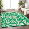 Piper Looms Mayfield Swirls AMF764 Green Machine Washable Area Rug Lifestyle Image Feature
