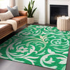 Piper Looms Mayfield Swirls AMF764 Green Machine Washable Area Rug Lifestyle Image Feature