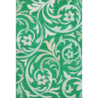 Piper Looms Mayfield Swirls AMF764 Green Machine Washable Area Rug main image