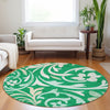 Piper Looms Mayfield Swirls AMF764 Green Machine Washable Area Rug Round Lifestyle Image Feature