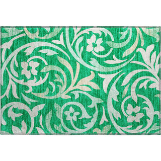Piper Looms Mayfield Swirls AMF764 Green Machine Washable Area Rug Scatter Main Image