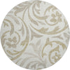 Piper Looms Mayfield Swirls AMF764 Ivory Machine Washable Area Rug Round Main Image