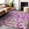 Piper Looms Mayfield Swirls AMF764 Lavender Machine Washable Area Rug Lifestyle Image Feature
