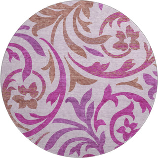Piper Looms Mayfield Swirls AMF764 Lavender Machine Washable Area Rug Round Main Image