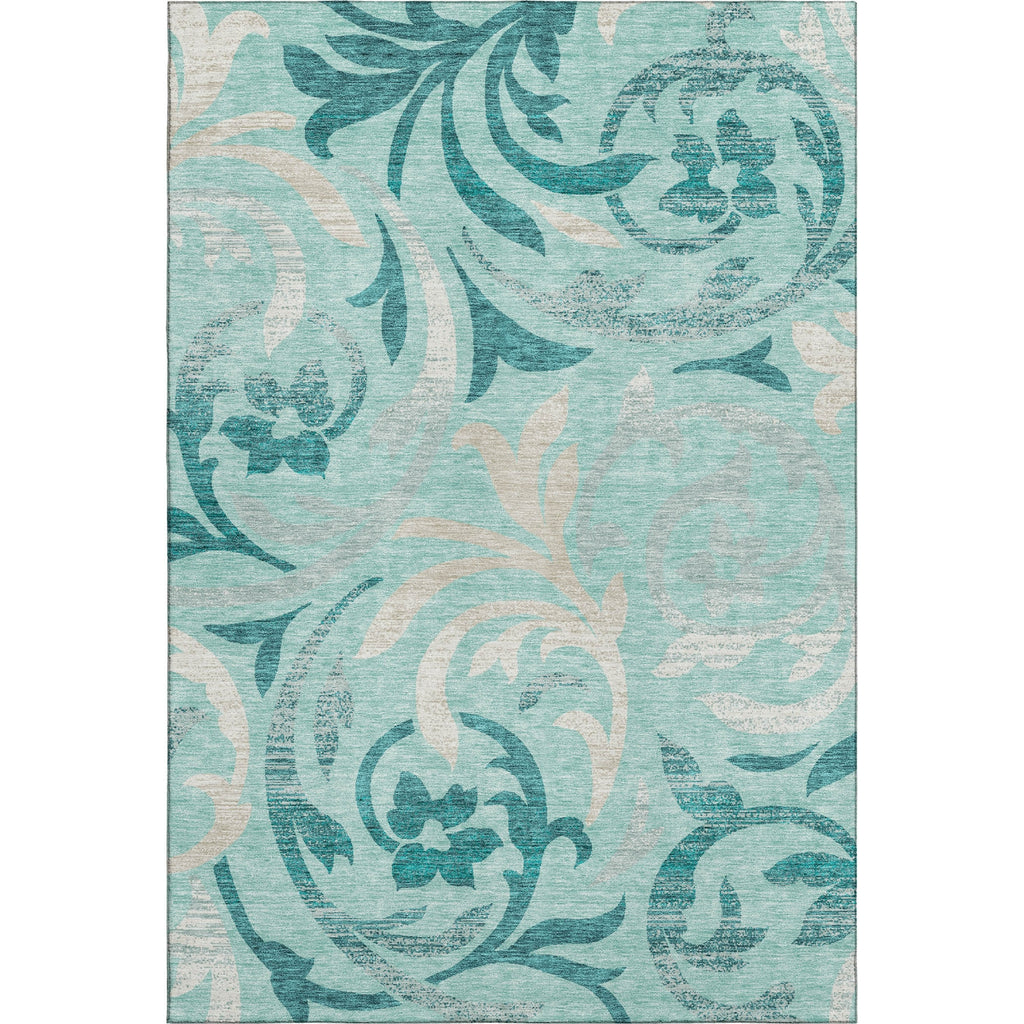 Piper Looms Mayfield Swirls AMF764 Teal Machine Washable Area Rug main image