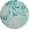 Piper Looms Mayfield Swirls AMF764 Teal Machine Washable Area Rug Round Main Image