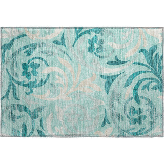 Piper Looms Mayfield Swirls AMF764 Teal Machine Washable Area Rug Scatter Main Image