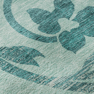 Piper Looms Mayfield Swirls AMF764 Teal Machine Washable Area Rug Swatch Image