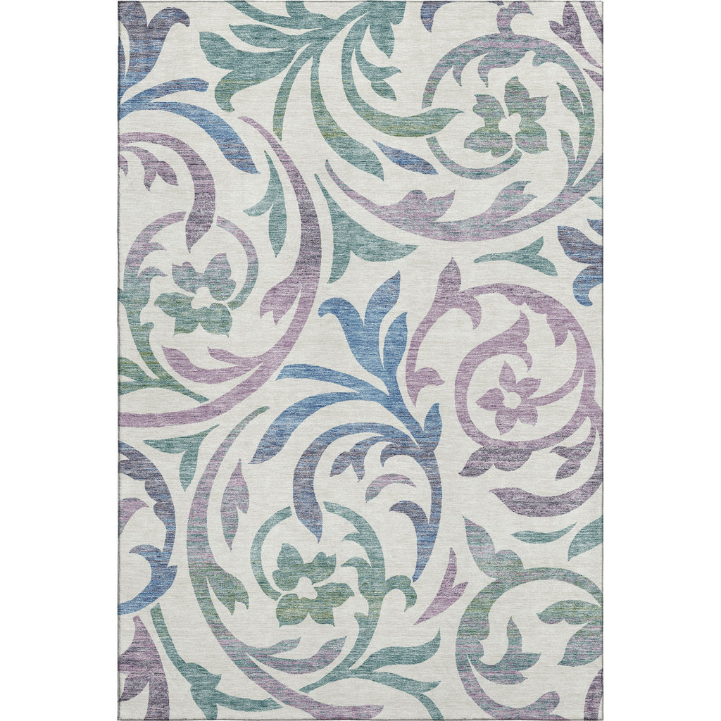 Piper Looms Mayfield Swirls AMF764 White Machine Washable Area Rug main image