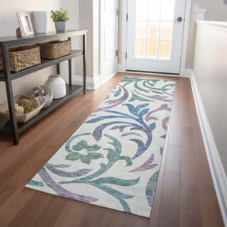 Piper Looms Mayfield Swirls AMF764 White Machine Washable Area Rug Runner Lifestyle Image Feature