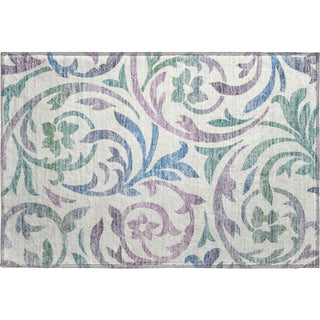 Piper Looms Mayfield Swirls AMF764 White Machine Washable Area Rug Scatter Main Image