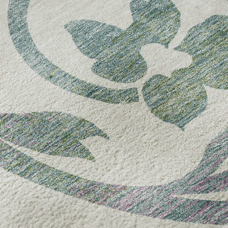 Piper Looms Mayfield Swirls AMF764 White Machine Washable Area Rug Swatch Image