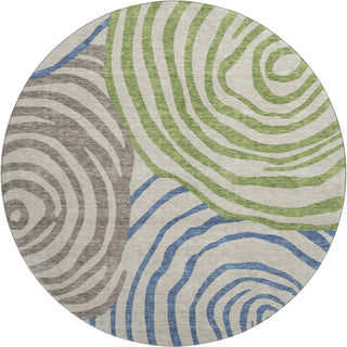 Piper Looms Mayfield Swirls AMF765 Beige Machine Washable Area Rug Round Main Image