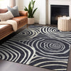 Piper Looms Mayfield Swirls AMF765 Black Machine Washable Area Rug Lifestyle Image Feature