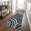 Piper Looms Mayfield Swirls AMF765 Black Machine Washable Area Rug Runner Lifestyle Image Feature