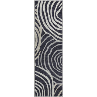 Piper Looms Mayfield Swirls AMF765 Black Machine Washable Area Rug Runner Main Image