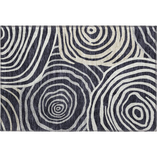 Piper Looms Mayfield Swirls AMF765 Black Machine Washable Area Rug Scatter Main Image