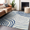 Piper Looms Mayfield Swirls AMF765 Blue Machine Washable Area Rug Lifestyle Image Feature