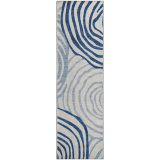 Piper Looms Mayfield Swirls AMF765 Blue Machine Washable Area Rug Runner Main Image