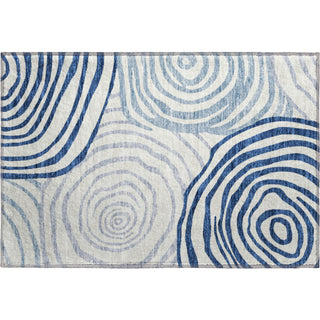 Piper Looms Mayfield Swirls AMF765 Blue Machine Washable Area Rug Scatter Main Image