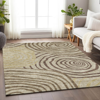 Piper Looms Mayfield Swirls AMF765 Brown Machine Washable Area Rug Lifestyle Image Feature
