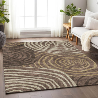 Piper Looms Mayfield Swirls AMF765 Fudge Machine Washable Area Rug Lifestyle Image Feature