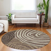 Piper Looms Mayfield Swirls AMF765 Fudge Machine Washable Area Rug Round Lifestyle Image Feature