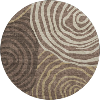 Piper Looms Mayfield Swirls AMF765 Fudge Machine Washable Area Rug Round Main Image