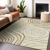 Piper Looms Mayfield Swirls AMF765 Gold Machine Washable Area Rug Lifestyle Image Feature