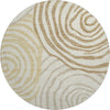 Piper Looms Mayfield Swirls AMF765 Gold Machine Washable Area Rug Round Main Image