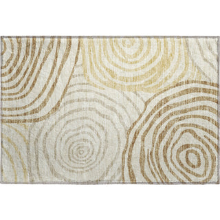 Piper Looms Mayfield Swirls AMF765 Gold Machine Washable Area Rug Scatter Main Image