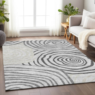 Piper Looms Mayfield Swirls AMF765 Gray Machine Washable Area Rug Lifestyle Image Feature