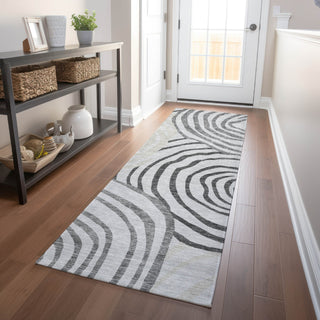 Piper Looms Mayfield Swirls AMF765 Gray Machine Washable Area Rug Runner Lifestyle Image Feature