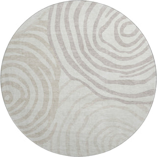 Piper Looms Mayfield Swirls AMF765 Ivory Machine Washable Area Rug Round Main Image