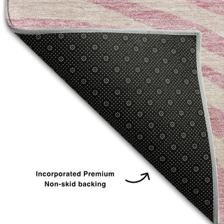 Piper Looms Mayfield Swirls AMF765 Pink Machine Washable Area Rug Backing Image