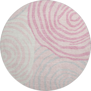 Piper Looms Mayfield Swirls AMF765 Pink Machine Washable Area Rug Round Main Image