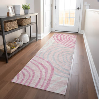 Piper Looms Mayfield Swirls AMF765 Pink Machine Washable Area Rug Runner Lifestyle Image Feature