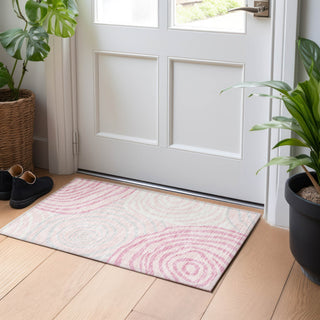 Piper Looms Mayfield Swirls AMF765 Pink Machine Washable Area Rug Scatter Lifestyle Image Feature