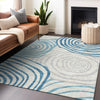 Piper Looms Mayfield Swirls AMF765 Teal Machine Washable Area Rug Lifestyle Image Feature